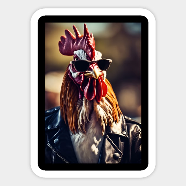 funny rooster Sticker by helintonandruw